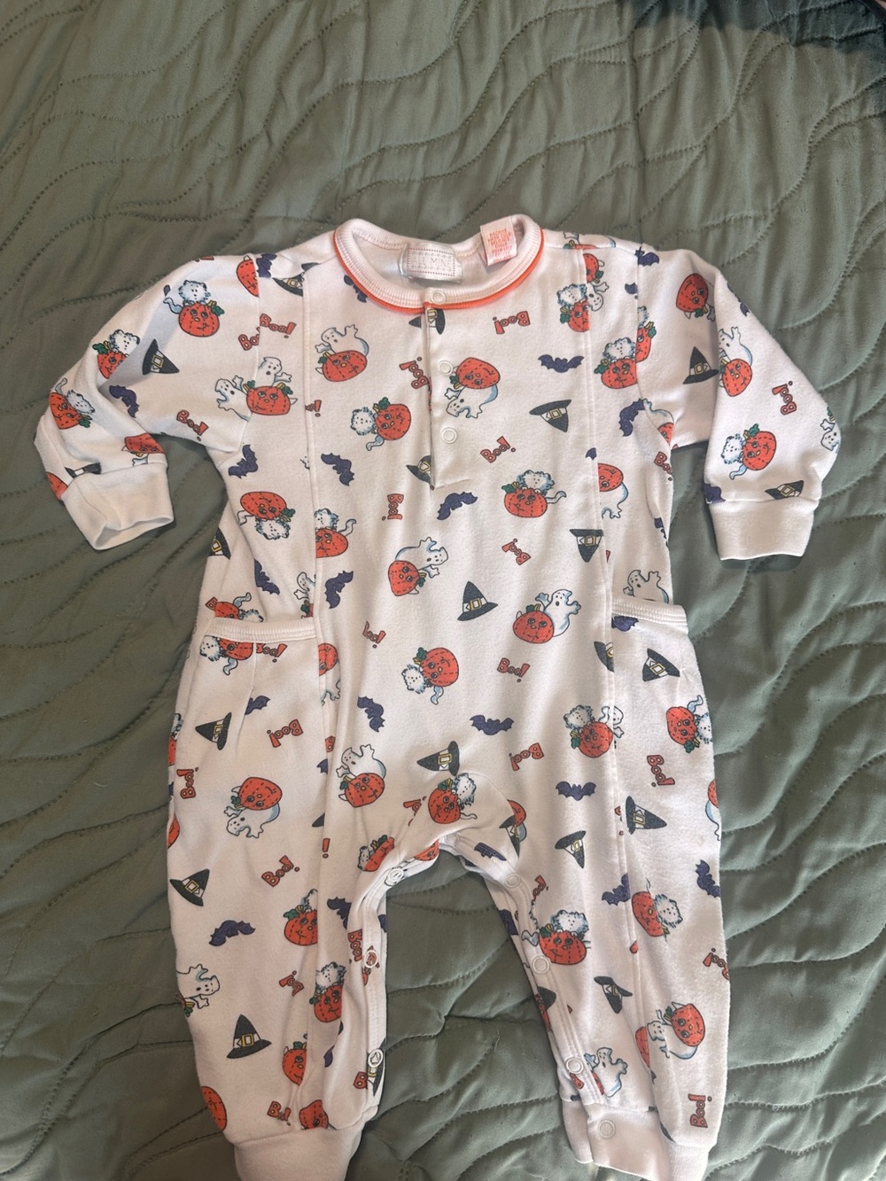 Deadstock Vintage 90s All Mine Halloween Romper size 12 months 100% cotton